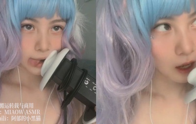阿郁的小黑猫miaow 舔耳